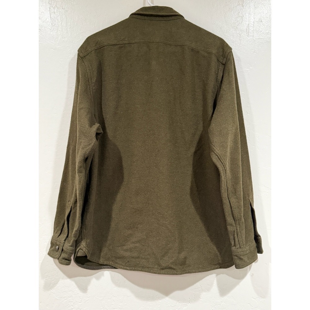 Everlane Mens Organic Cotton Heavyweight Flannel Overshirt Fatigue Green XL - Picture 3 of 10